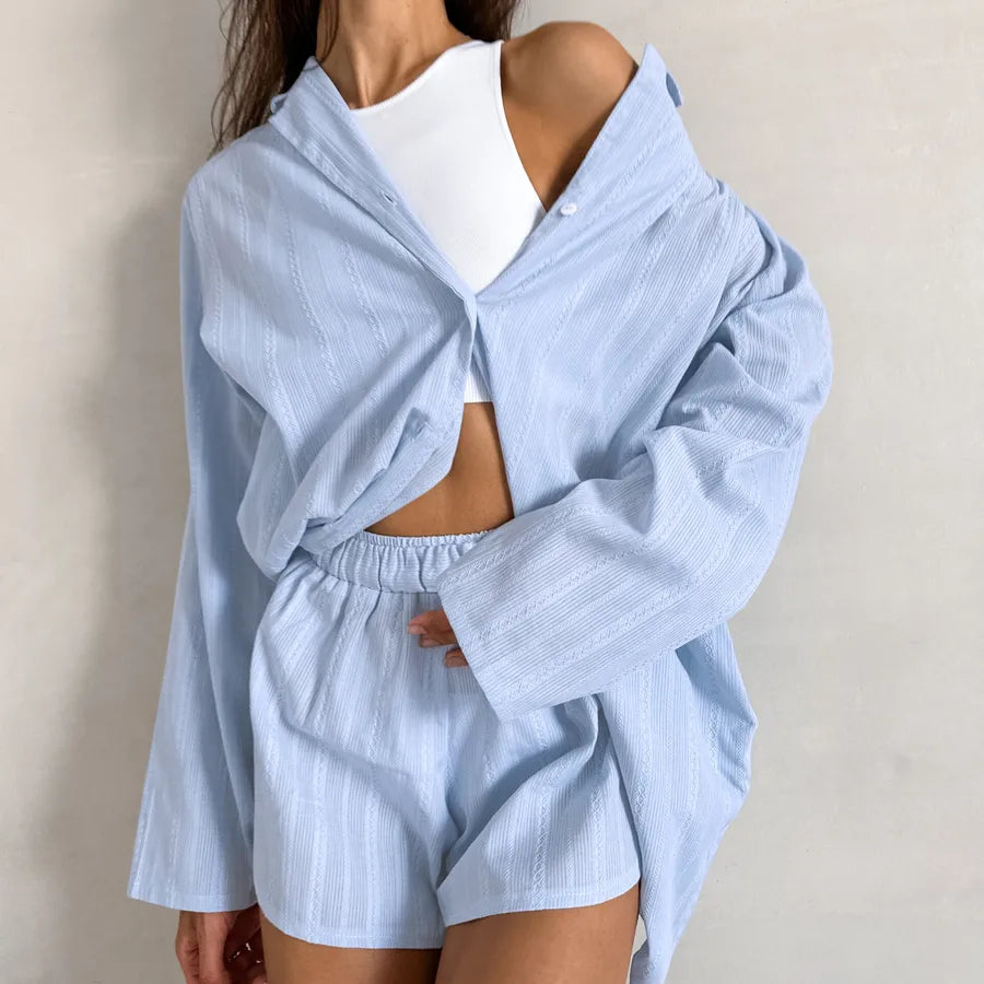 Home Sleeping Women's Simple Style Solid Color Cotton Pants Sets Pajama Sets