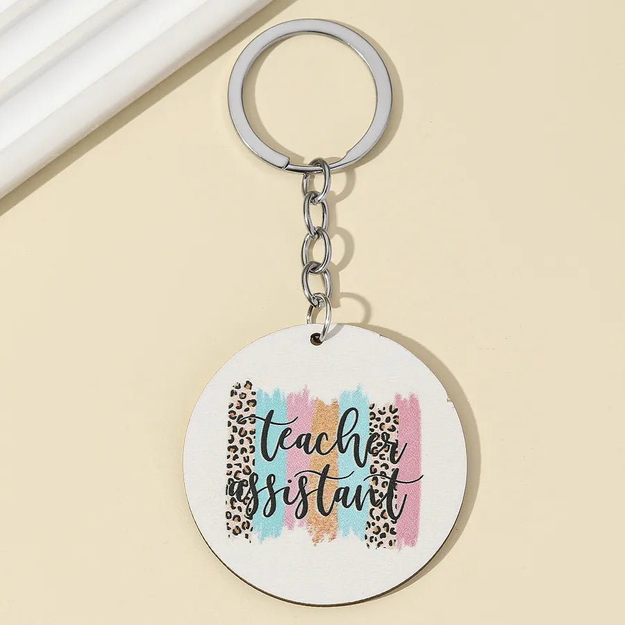 1 Piece Modern Style Letter Wood Teachers' Day Unisex Keychain