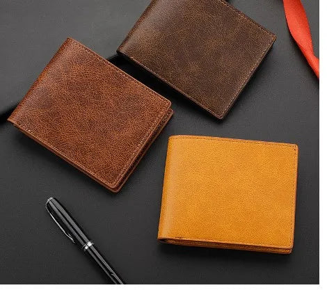 men's solid color pu leather wallets