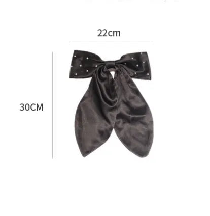 women's ig style sweet bow knot cloth pearl hair clip