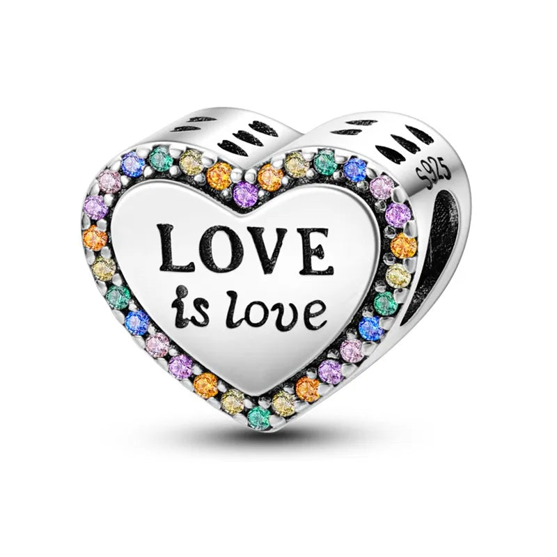 Amazon Hot Sale Original Cool Copper Plating S925 Silver Color Zirconium Heart-Shaped Beaded Charm Bracelet Necklace Cross-Border Wholesale
