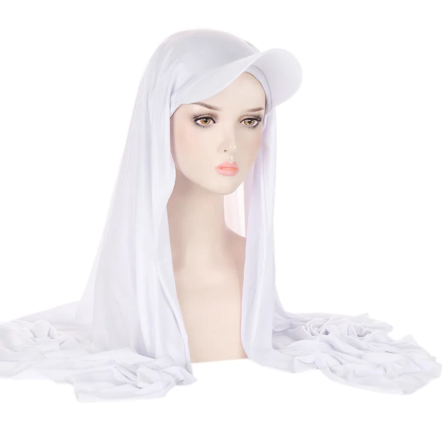 New Style Pure Color Women's Scarf Hat Middle East All-Match Overhead Muslim Headscarf Cap Spring Summer Autumn Winter