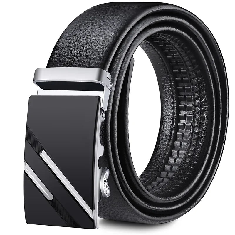 direct Belt Men's wholesale Youth Business soft leather 3.5 Automatic buckle Black Belt running Jianghu goods source