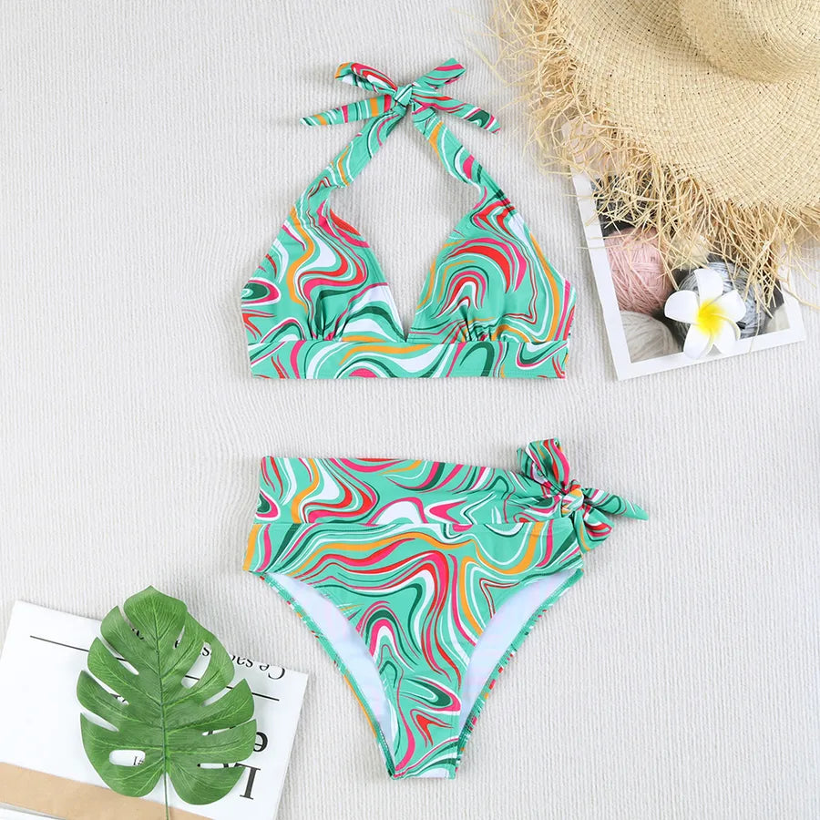 Women's Waves 2 Pieces Set Bikinis Swimwear