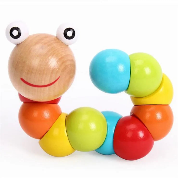 Children's eight-tone harp threading clock rainbow tower four sets of column shape plate twist insect baby educational toys wholesale