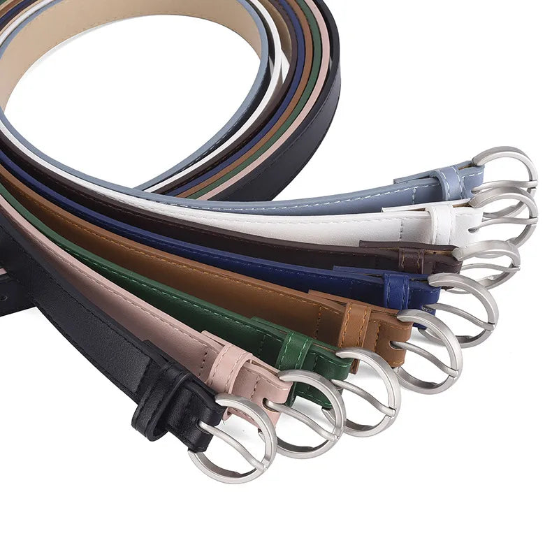 Basic Simple Style Solid Color Pu Leather Alloy Women's Leather Belts