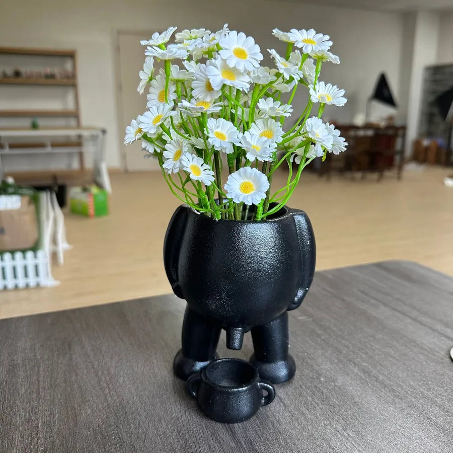 Funny Solid Color Resin Vase Artificial Decorations