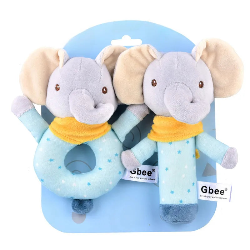 Gbee baby rattle plush toy early education animal round rattle doll baby soothing toy