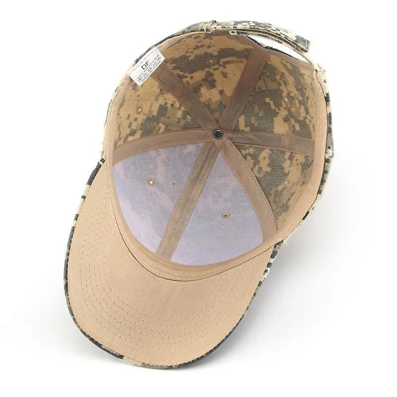 Outdoor Sports Sun Protection Hats Men's Tactical Military Camping Mountain Climbing Fishing Baseball Caps Digital Camouflage