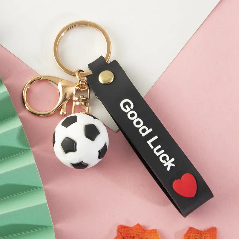 fashion letter football pvc unisex bag pendant keychain 1 piece