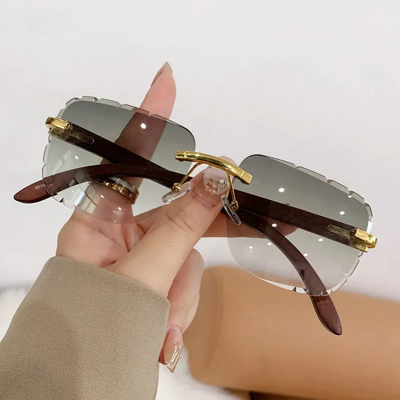 Basic Simple Style Solid Color Ac Square Frameless Women's Sunglasses
