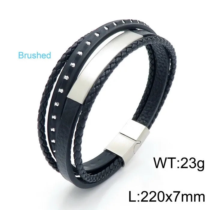 Punk Streetwear Geometric Titanium Steel Plating 18K Gold Plated Men's Bangle