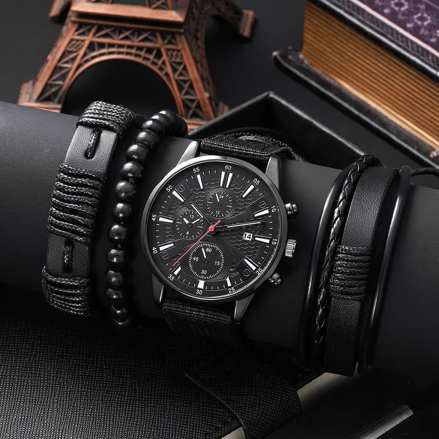 fashion solid color buckle quartz men's watches