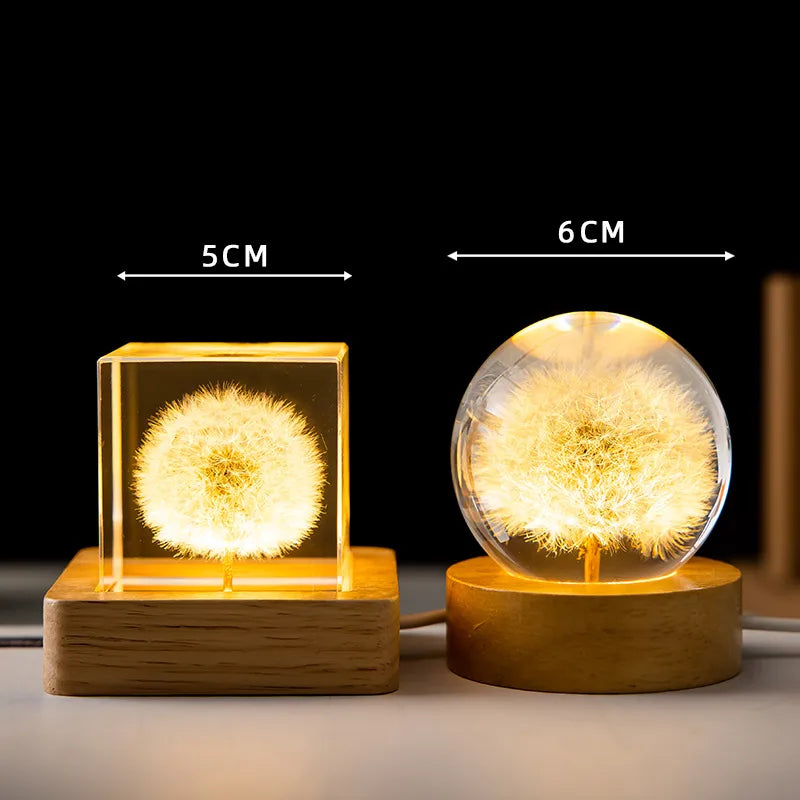 Pastoral Flower Wood Resin Night Lights Lighting Accessories