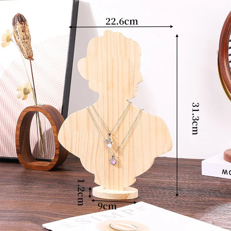 Elegant Wooden Jewelry Necklace Display Stand Storage Rack Artistic Style Integrated Design Luxury Props New Model Storage Rack