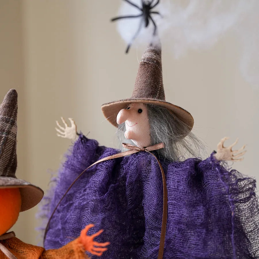New Halloween Decorative Net Pumpkin Ghost Witch Doll Hanging Ornament For Party Props House Of Horrors Decoration