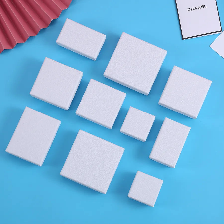 Simple Style Square Solid Color Paper Jewelry Boxes