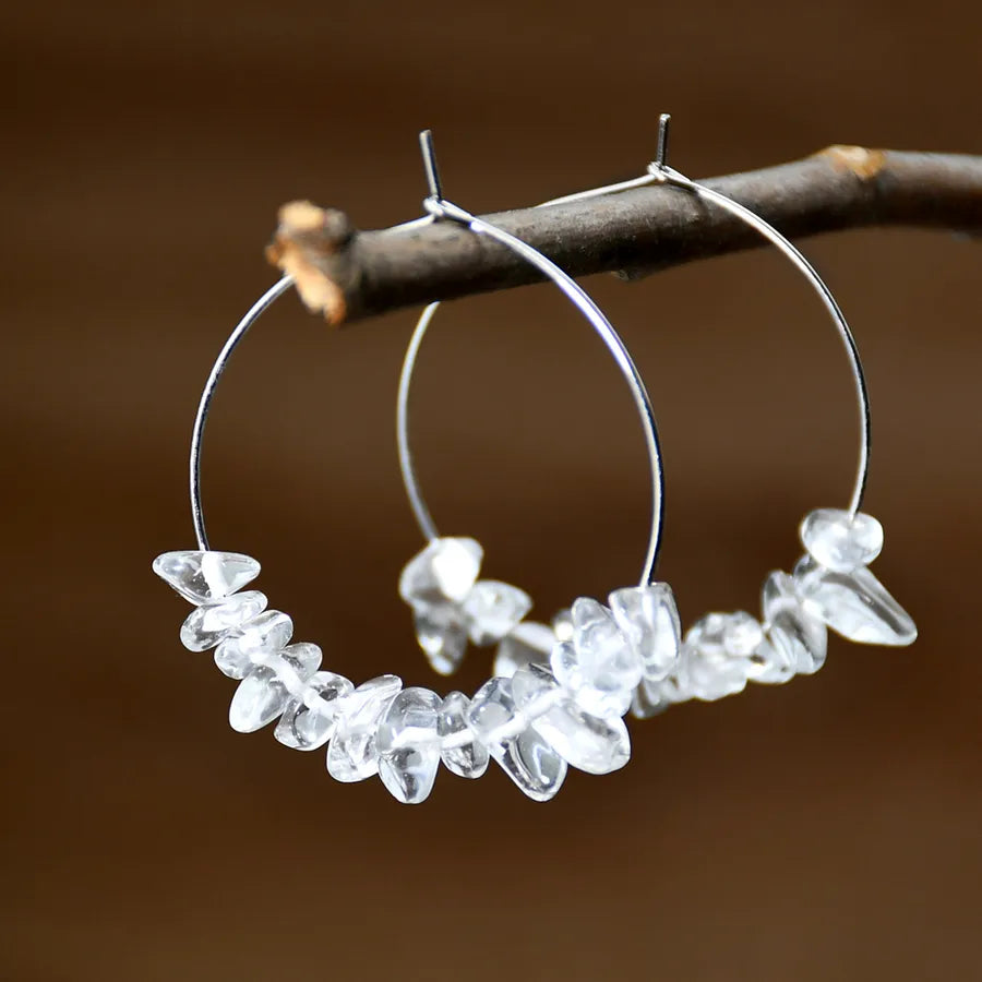 1 Pair Elegant Lady Vacation Geometric Beaded natural stone Earrings