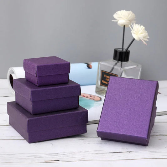 1 piece simple style solid color paper jewelry boxes