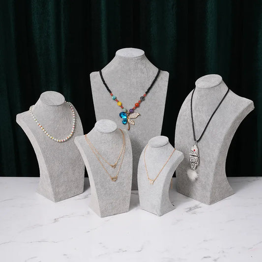 1 Piece Wood Flannel Simple Style Solid Color Jewelry Display Bust