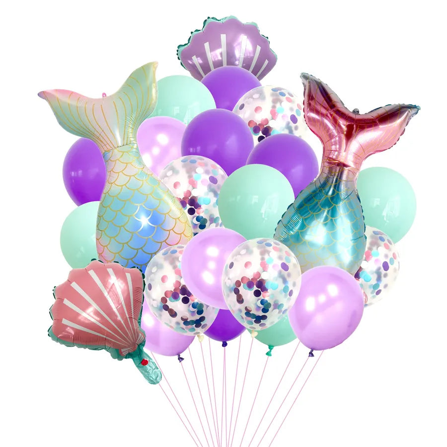 Cute Romantic Fish Tail Aluminum Film Festival Party Supplies Balloons 1 Set