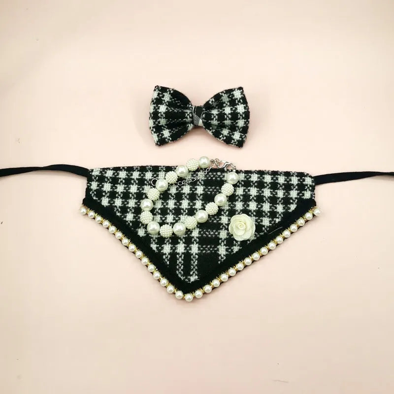 sweet polyester bow knot pet scarf