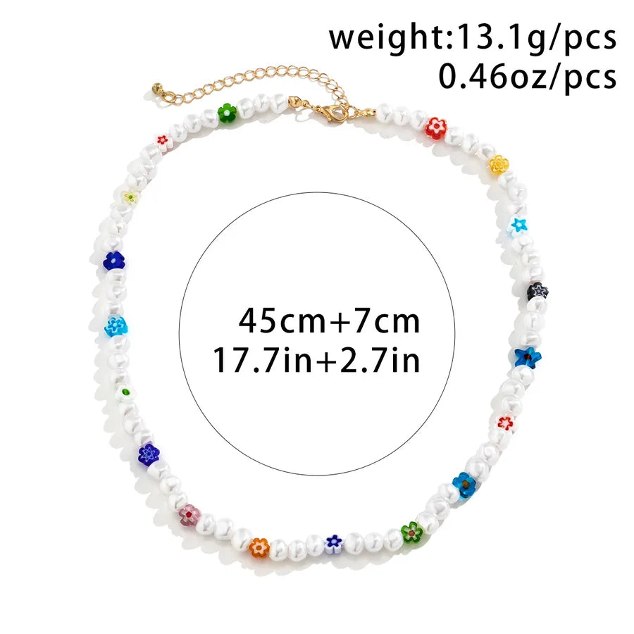 Simple Style Classic Style Round Imitation Pearl Glass Beaded Men's Necklace