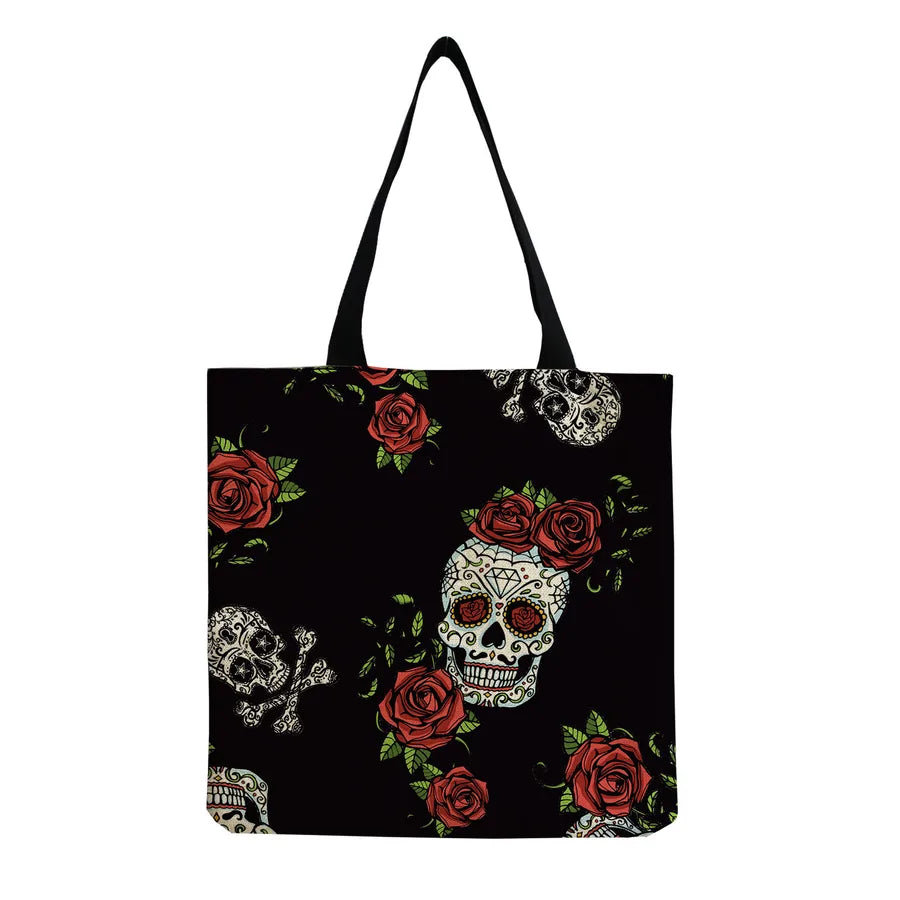 Unisex Casual Punk Skull Shopping bags