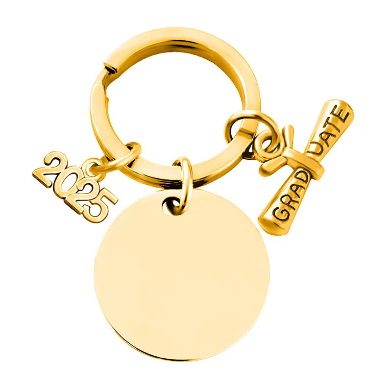 Basic Simple Style Round Letter Customization Laser Engraving 201 Stainless Steel Plating Unisex Bag Pendant Keychain