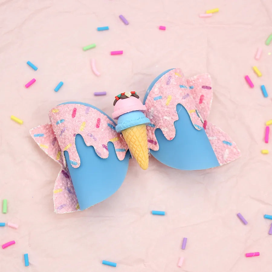 Amazon's New Donut Hairpin Children's Bow Hair Accessories Ice Cream Cream Candy Color Girl Hairpin