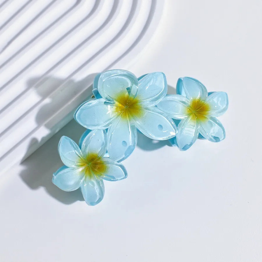Elegant Women's Plumeria Plastic Hair Claws