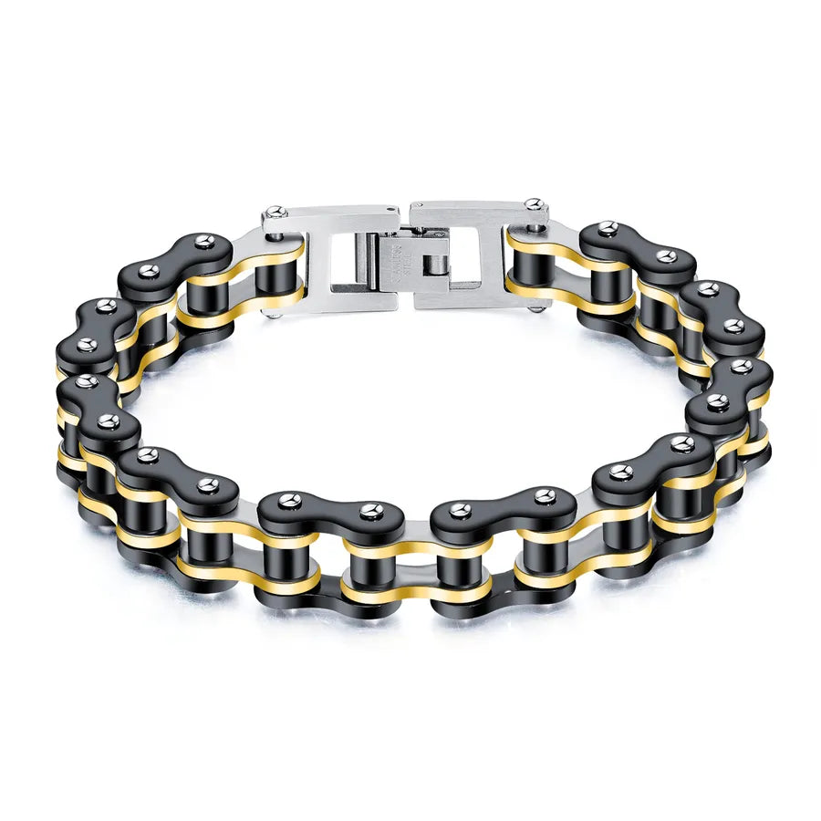 Punk Geometric Titanium Steel Asymmetrical Plating Men's Bracelets