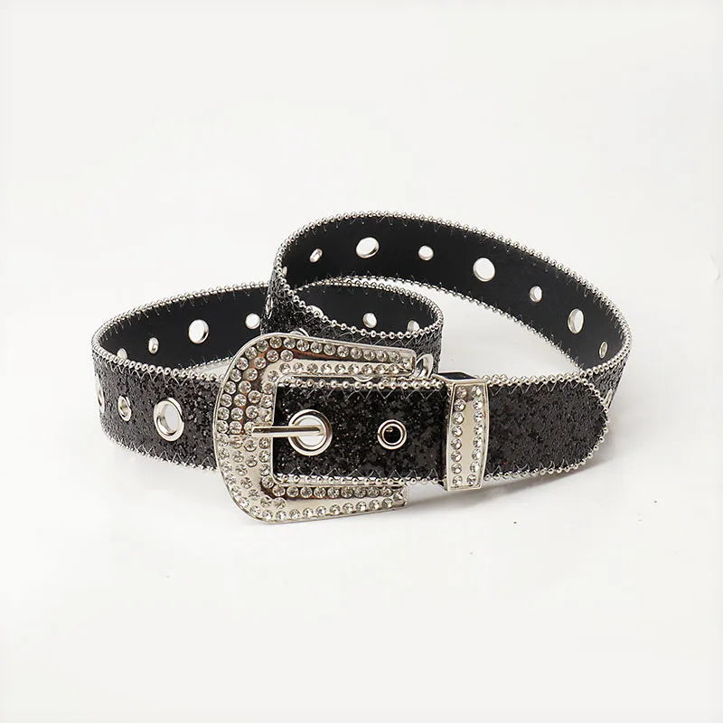 Punk Streetwear Solid Color Imitation Leather Alloy Women's Leather Belts