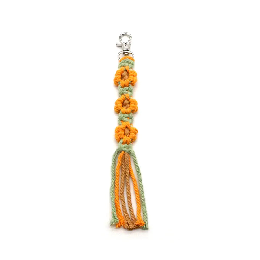 nordic style flower metal knitting bag pendant keychain 1 piece