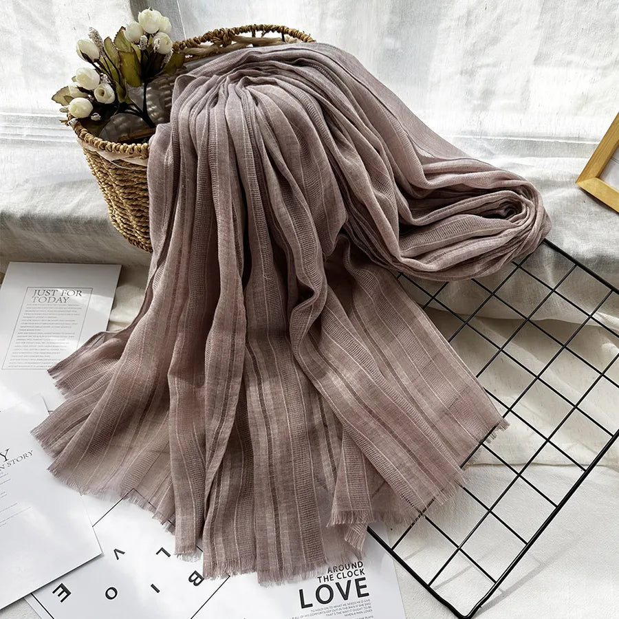women's elegant gradient color cotton scarves & gloves
