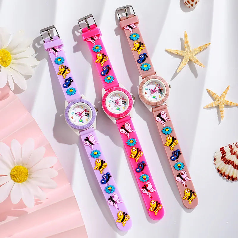 New color shell watch children's promotional gifts quartz watch ins wind boys and girls color cartoon watch wholesale
