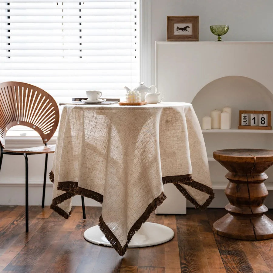 Vintage Style Simple Style Tassel blended Tablecloths