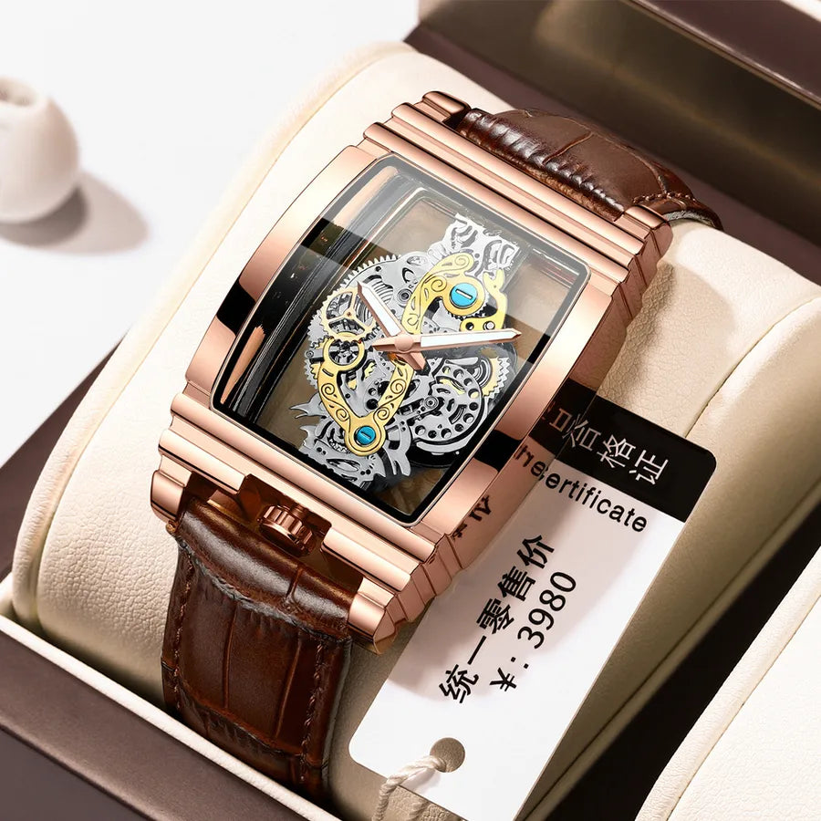 business geometric mesh belt quartz men's watches