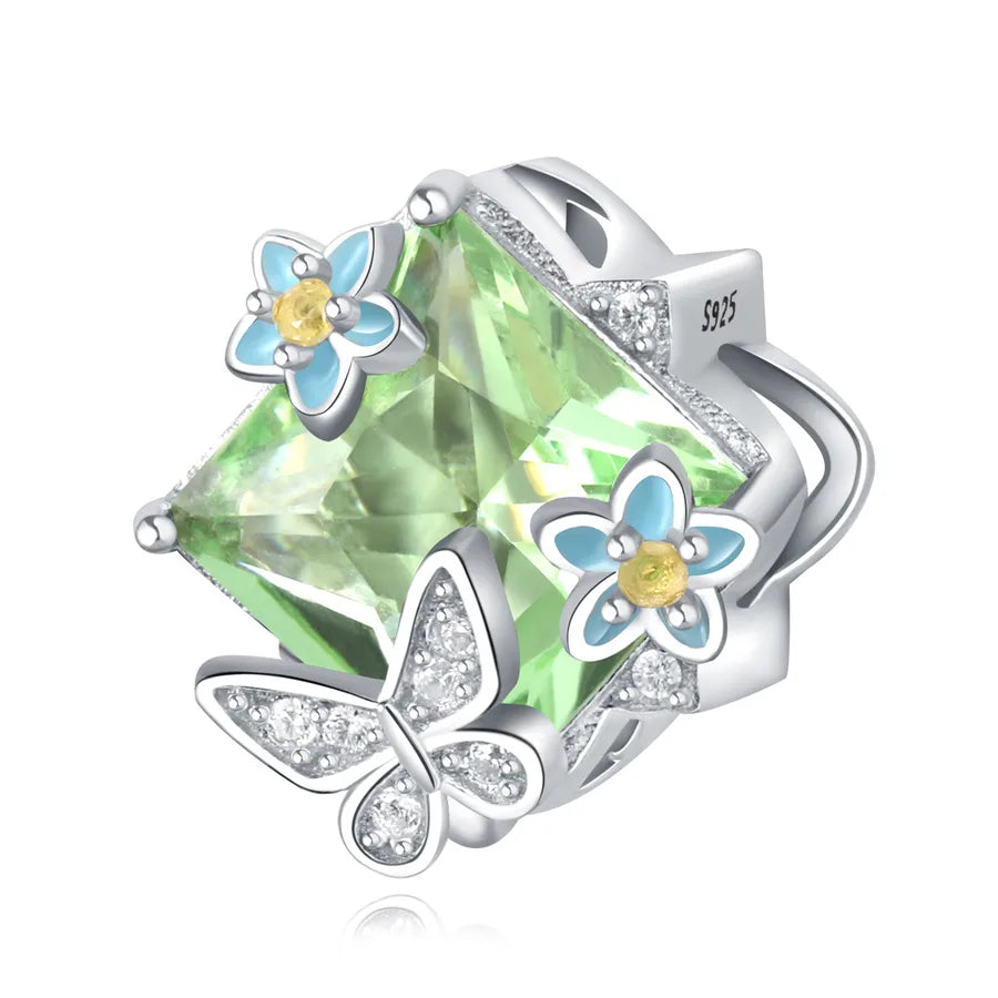 1 Piece Diameter 10mm 925 Sterling Silver Zircon Heart Shape Flower Jewelry Accessories