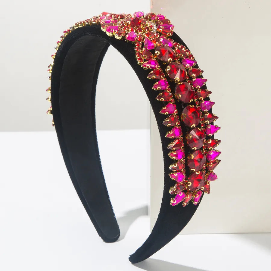 Elegant Baroque Style Simple Style Women's Geometric Glass Inlay Glass Hair Band
