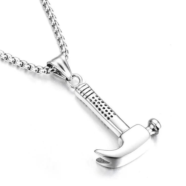 Retro Punk Cross Axe Alloy Titanium Steel Iron Plating Men's Pendant Necklace Men Pendant Necklaces