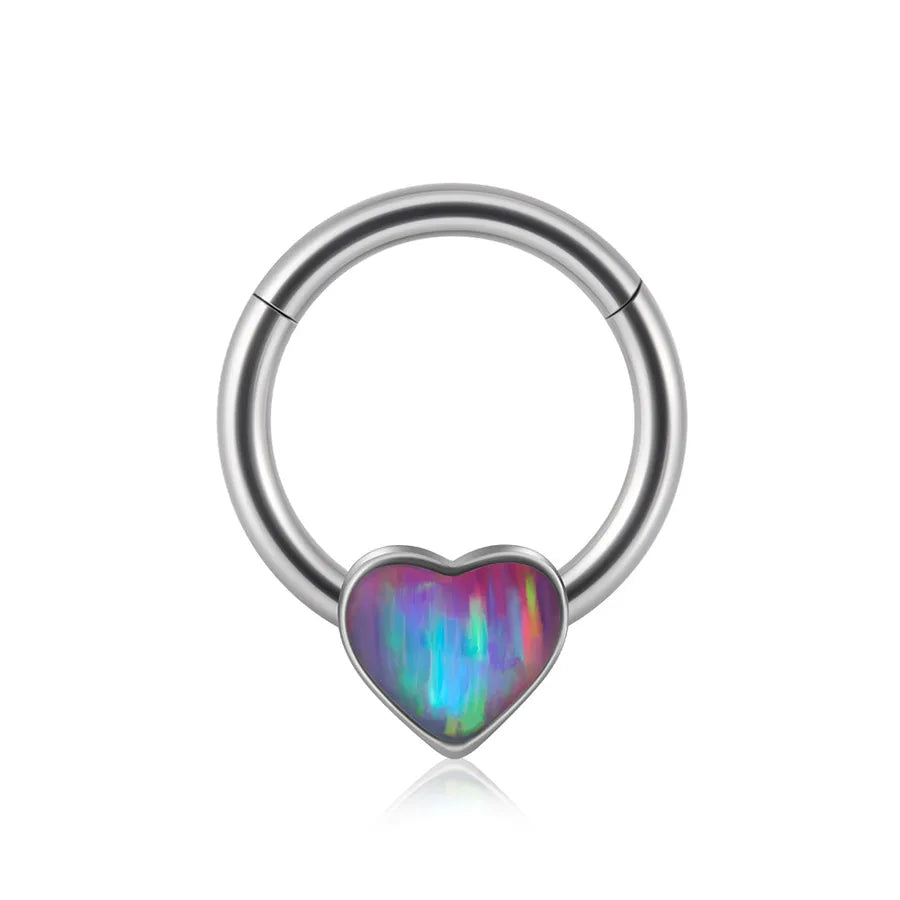 1 Piece Nose Rings & Studs Sweet Star Heart Shape Stainless Steel Plating Synthetic opal Resin Nose Rings & Studs