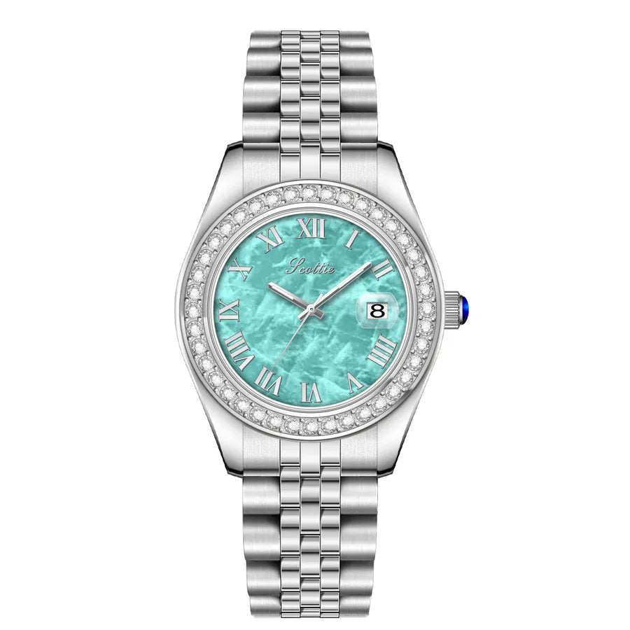 Retro Classic Style Solid Color Butterfly Double Snap Quartz Watch Women's Watches