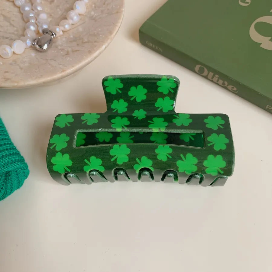 Vacation Simple Style Women's Four Leaf Clover Arylic Hair Claws