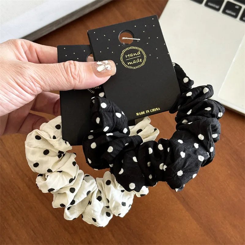 Elegant Lady Women's Round Dots Cloth Hair Tie