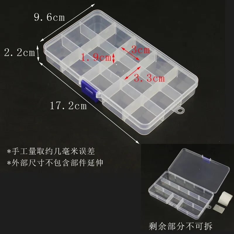 jewelry box plastic detachable 36 small lattice jewelry necklace ring earrings storage box