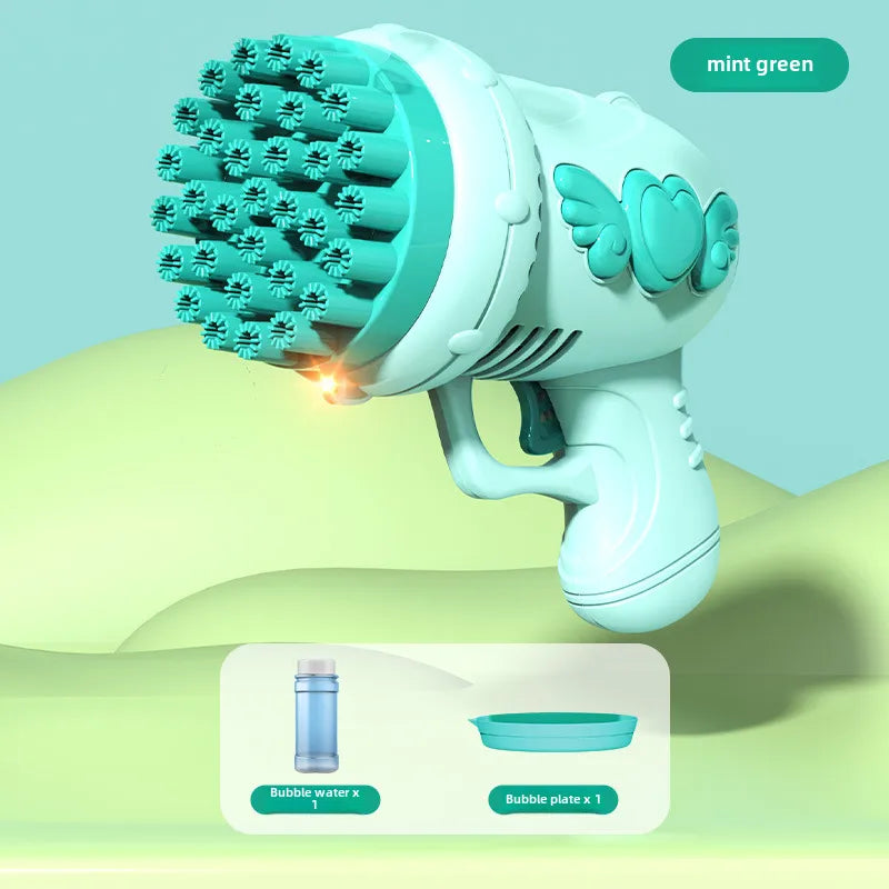 Shake the same 69-hole electric bubble machine children's toys handheld Gatling rocket launcher 32-hole bubble gun wholesale