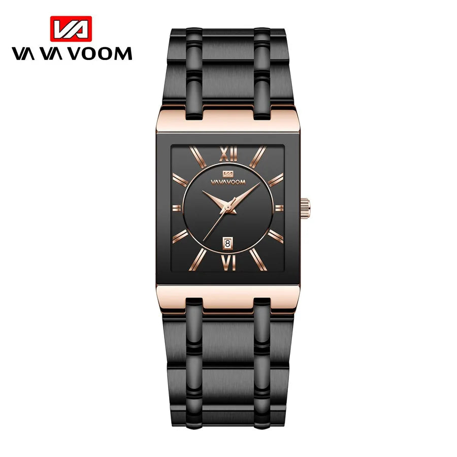 business geometric double side snaps quartz men's watches
