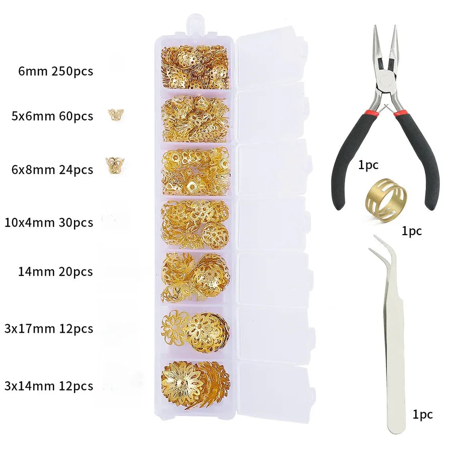 Handmade Beading Jewelry Accessories Kit Earring Hook Bracelet Necklace Material Tool Set Round Circle Chain Metal Simple Design