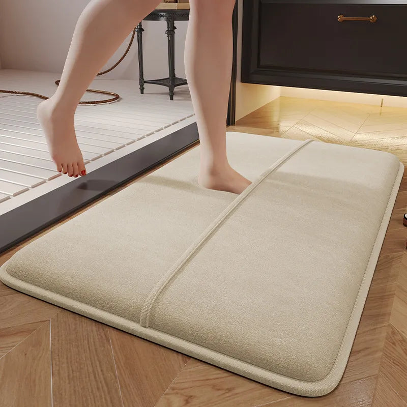 Casual Solid Color Polyester Fiber (polyester) carpet Bathing